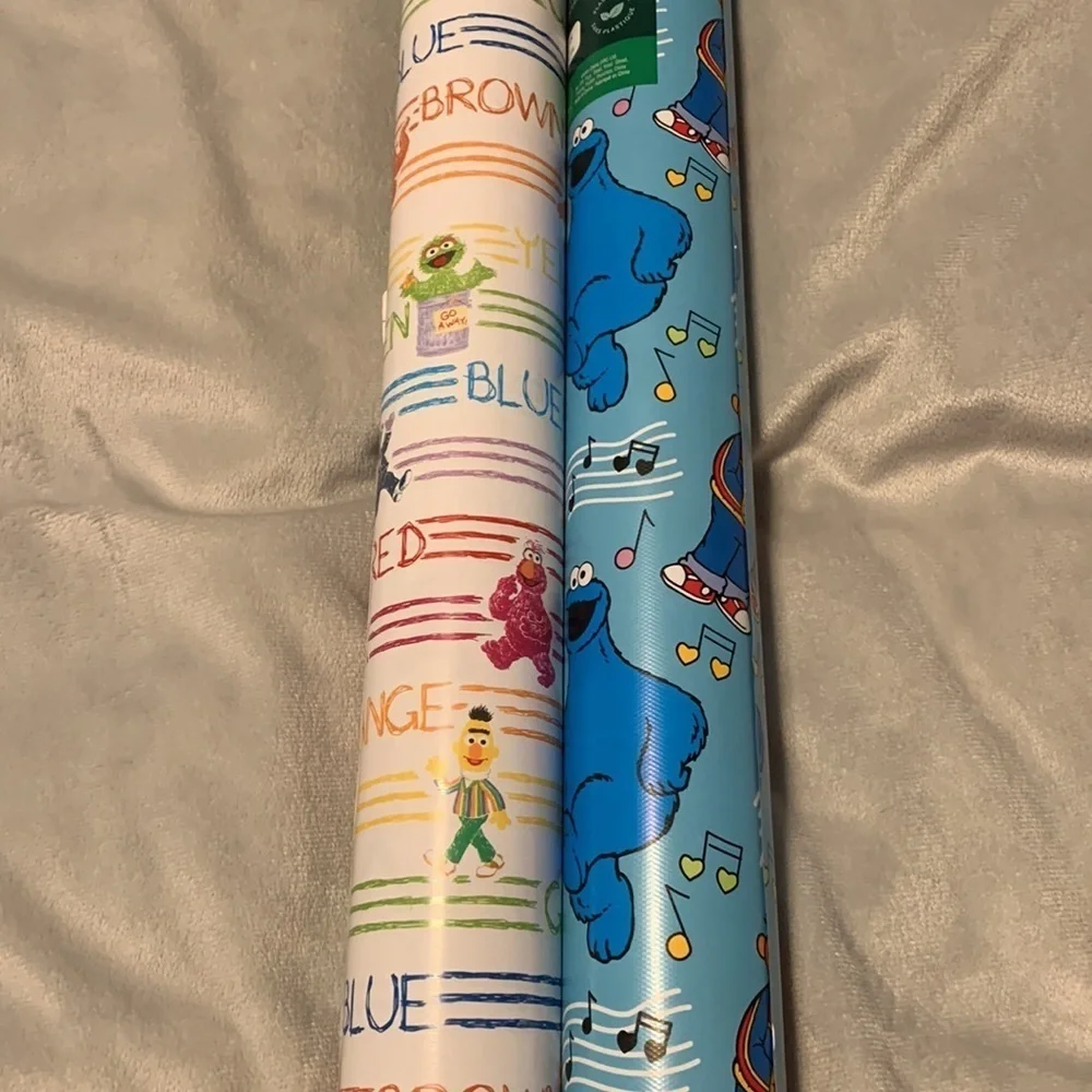 Sesame Street Gift Wrap Set - Blue  Multicolor ROYGBV firm on price birthday